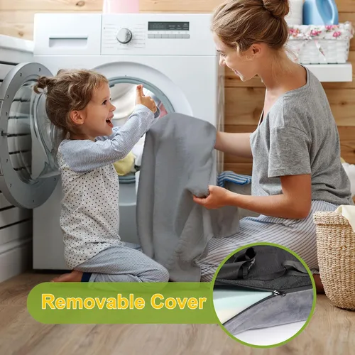 Vista 5 de Colchoneta portátil de espuma viscoelástica – Colchón plegable enrollable con funda impermeable – Bolsa de viaje ligera