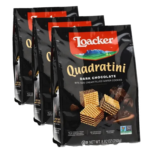 Vista 5 de Loacker Quadratini - Galletas de oblea de chocolate tamaño bocado, 8.82 onzas (paquete de 6)