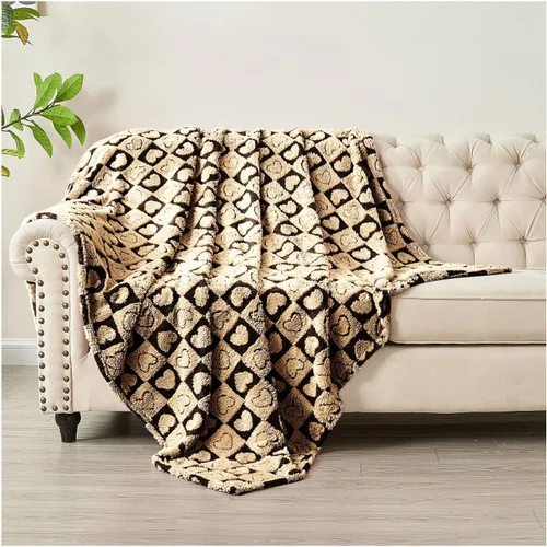 Vista 8 de FY FIBER HOUSE - Mantas con diseño de corazón a cuadros, mantas suaves y cálidas para regalos para amantes, madres, padres, lavables y ligeras