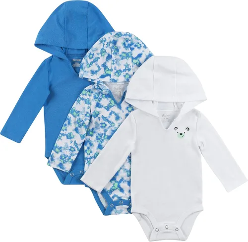 Vista 8 de Hanes Body de manga larga para bebé, sudadera con capucha para niños y niñas, paquete de 3