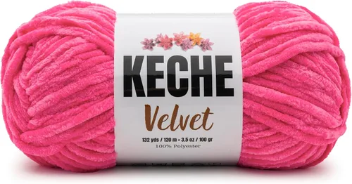 Vista 19 de Keche Hilo para ganchillo, hilo de terciopelo, chenilla suave, manta de bebé voluminosa amigurumi Yarn 3.53 oz (132 yardas) - Arona