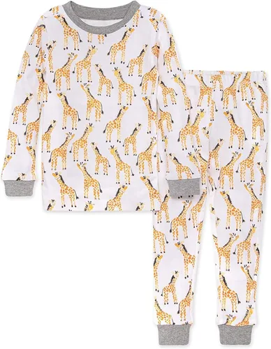Vista 8 de Burt's Bees Baby Pijama de algodón orgánico para niños, conjunto de pijama Paquete de 1 temporada de Apple