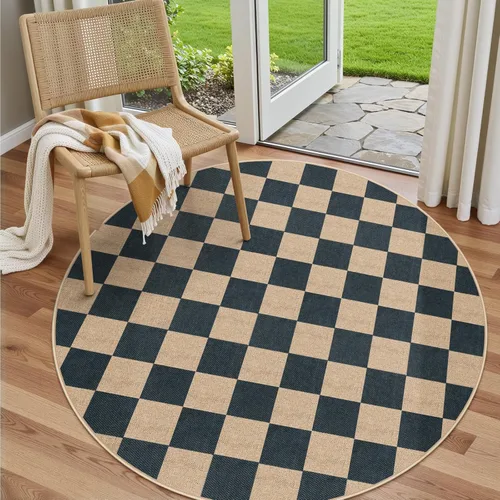 Vista 27 de Lahome Alfombra de yute a cuadros fácil 2'x3', alfombra pequeña para entrada, antideslizante, alfombra para la puerta delantera de la cocina