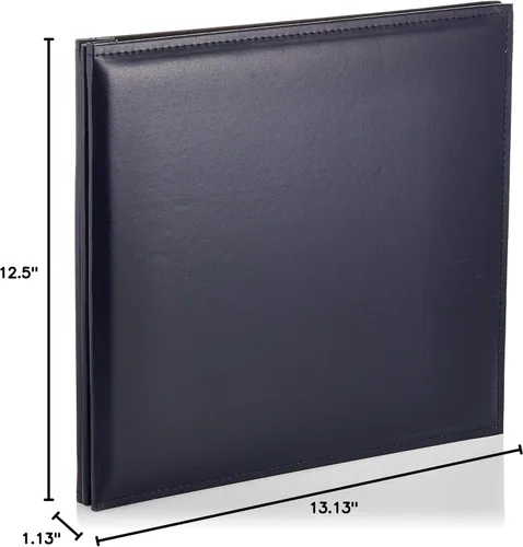 Vista 4 de Pioneer Photo Albums Pioneer - Libro de memoria de cuero sintético cosido a presión de 12 x 12 pulgadas, color azul marino