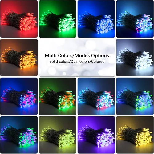 Vista 8 de Brizled Cadena de luces que cambian de color, 33 pies, 100 luces LED pasrel de Pascua con control remoto, cadena de luces RGB regulables, cable