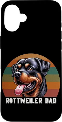 Vista 22 de Rottweiler Dad Rottie Father Dog Parent Father's Day Retro Case for iPhone 16
