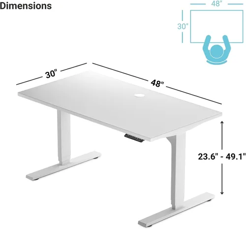 Vista 2 de Progressive Desk Escritorio eléctrico de pie ajustable en altura de 48 x 30