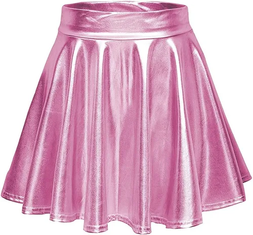Vista 5 de Women's Rave Outfit Sets For Women Festivals 2 Pcs Metallic Tops Long Skirt EDM Party Club Holographic Rave Outfits