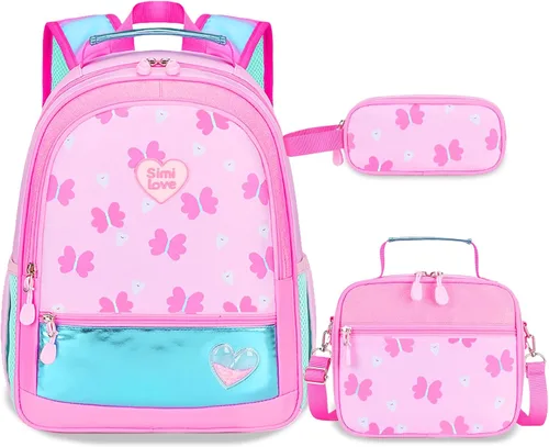 Vista 17 de Juego de mochila de 3 piezas, Arco rojo negro, Escuela
