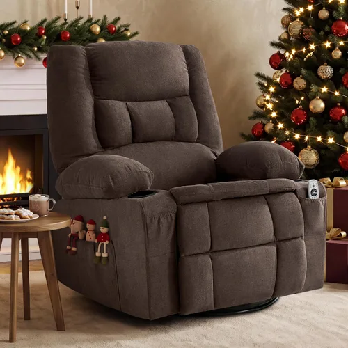 Vista 10 de Rocker - Silla reclinable con masaje y calor, silla reclinable para adultos Beige