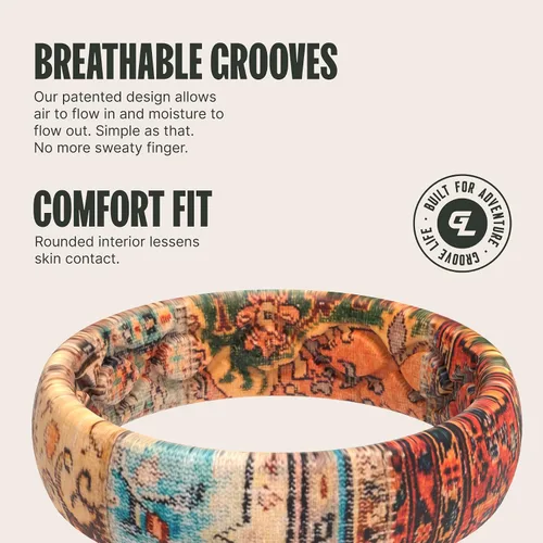 Vista 3 de Groove Life Aspire - Anillos de boda de siliconagoma, transpirables, con diseño único y de ajuste cómodo para mujer