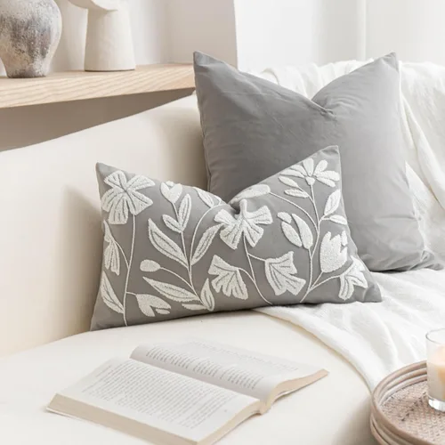 Vista 21 de BlissBlush - Funda de almohada lumbar decorativa de 12 x 20 pulgadas, funda de almohada de terciopelo beige neutro para sofá, sala de estar, cojín