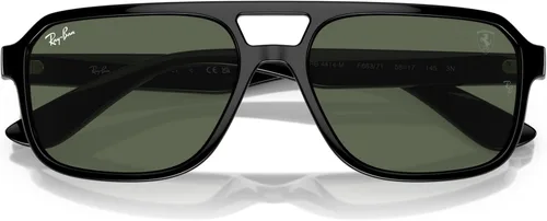Vista 5 de Ray-Ban Unisex Sunglasses Black Frame, Dark Green Lenses, 58MM