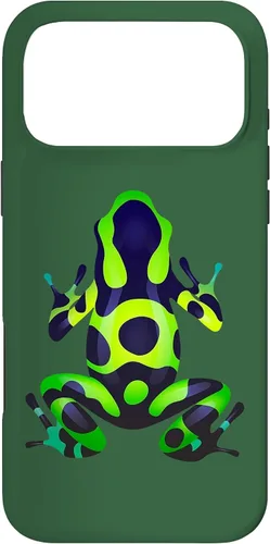 Vista 22 de Green & Black Poison Dart Frog Colored Exotic Amphibian Pet Case for iPhone 16
