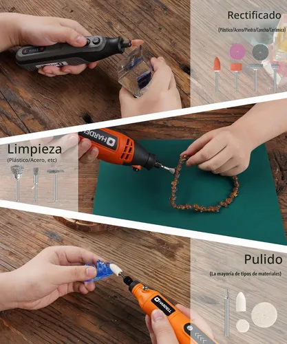 Vista 6 de HARDELL Accesorios para herramientas rotativas, 227 piezas, kit de accesorios de herramientas rotativas eléctricas, vástagos de 1/8 pulgadas