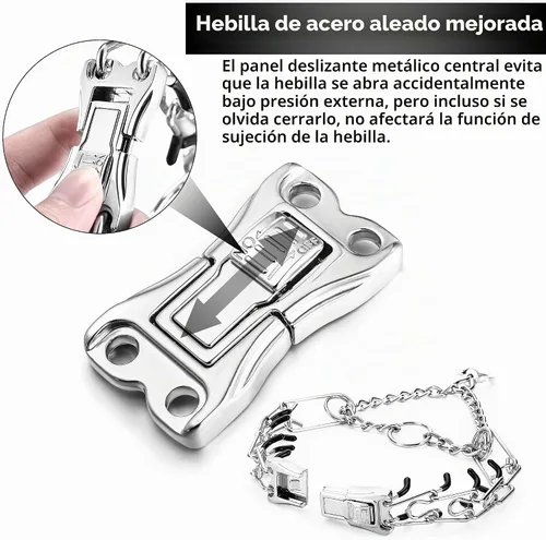 Vista 4 de DEYACE Collar ajustable de acero inoxidable para perros