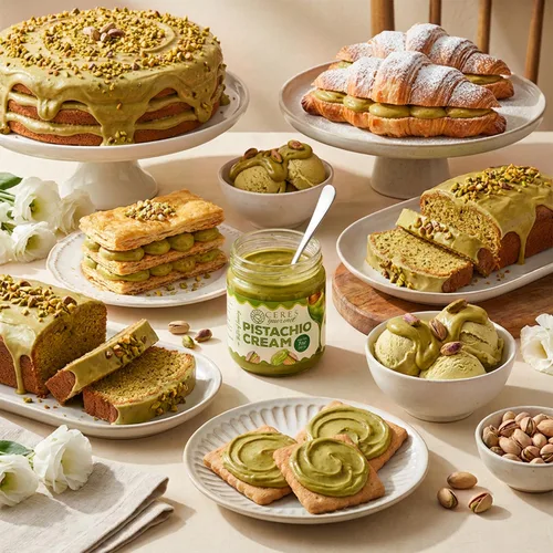 Vista 5 de Ceres Gourmet Crema de pistacho para untar, 7 onzas, 30% mantequilla de pistacho real para Dubai Kit de barra de chocolate, crema de pistacho