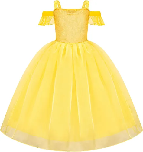 Vista 3 de Avady Belle Princess Dress for Girls Layered Off Shoulder Princess Dress Up Kids Halloween Costume