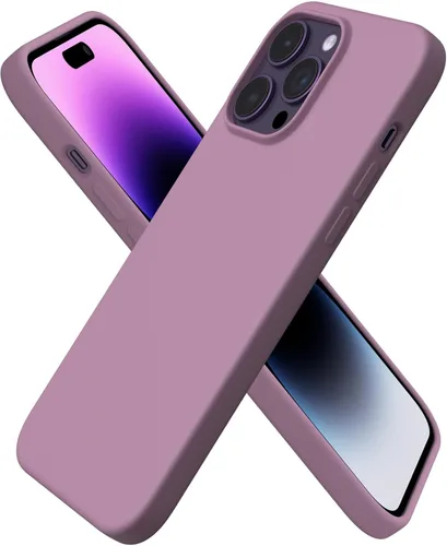 Vista 17 de ORNARTO Funda compatible con iPhone 14 Pro Max de 6.7 pulgadas, silicona líquida delgada de 3 capas con cobertura completa, funda protectora