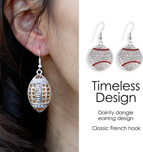 Vista 4 de Inspired Silver - Pendientes colgantes de gancho francés con dije de círculo de plata con joyas de circonita cúbica