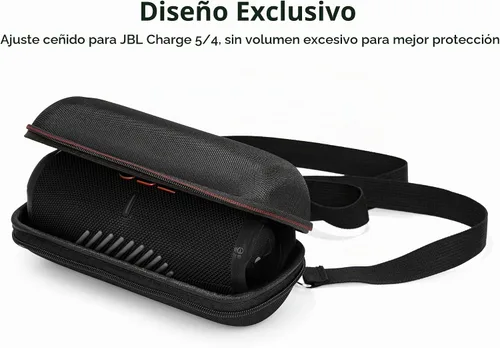 Vista 2 de Ginsco Funda rígida de transporte para JBL Charge 5/Charge 4 impermeable portátil Bluetooth altavoz, funda de viaje con correa ajustable