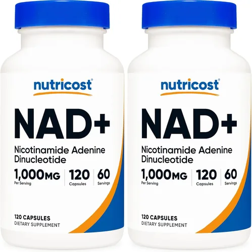 Vista 7 de Nutricost Suplemento NAD+ (1,000 mg) 60 cápsulas - Dinucleótido de nicotinamida y adenina, vegano, sin OMG, sin gluten, 30 porciones