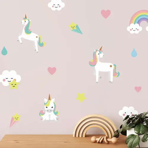 Vista 21 de Teddylabels - Alicorn - Pegatinas de pared fáciles de aplicar y extraíbles: Transforma el dormitorio de tu niño pequeño con decoración de pared