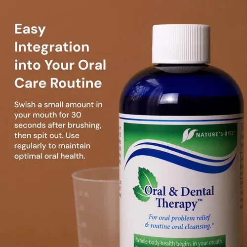 Vista 4 de Nature's Rite Plata coloidal - Terapia oral y dental - Enjuague bucal para aliento fresco y encías saludables - Solución de cuidado bucal totalmente