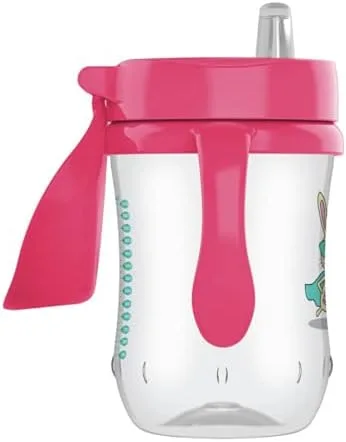 Vista 2 de Dr Brown's Soft Spout - Vaso para niños pequeños, color rosa, 9 onzas