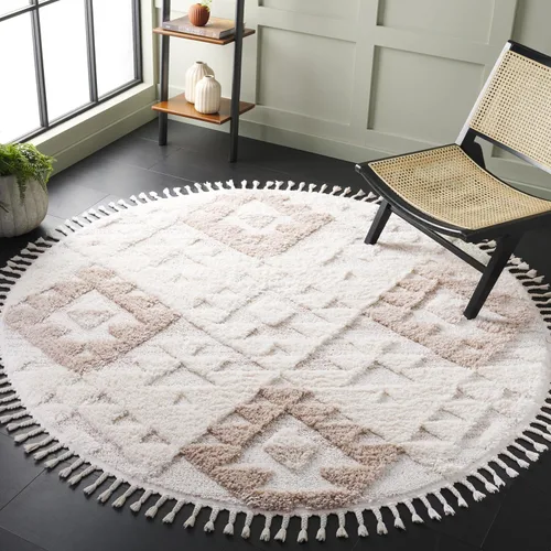 Vista 27 de SAFAVIEH Alfombra marroquí con borlas, 2 x 3 pies, marfil y marrón, no desprende pelusa y fácil de limpiar, textura alta y baja, ideal