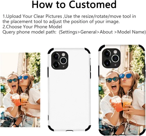 Vista 4 de Funda para teléfono con imagen personalizada para iPhone 17, 16, 15, 14, 13, 12, 11 Pro Max, Mini, XR, Xs, 8, 7, 6 Plus, TPU + funda de piel suave