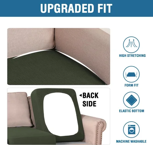 Vista 173 de H.VERSAILTEX Fundas de Cojín de Asiento Individuales Super Elásticas Fundas de Sofá Fundas de Cojín de Sofá Fundas Deslizables Juegos Tela de Sarga