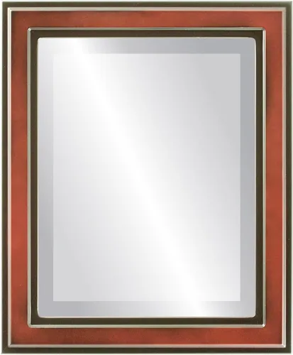 Vista 15 de OVALCREST Espejo de pared biselado rectangular para decoración del hogar, estilo Wright - Oro champán - Dimensiones exteriores de 16 x 20 pulgadas