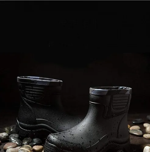 Vista 3 de Gets Botas de lluvia para hombre, impermeables, ligeras, de goma, para todo tipo de clima