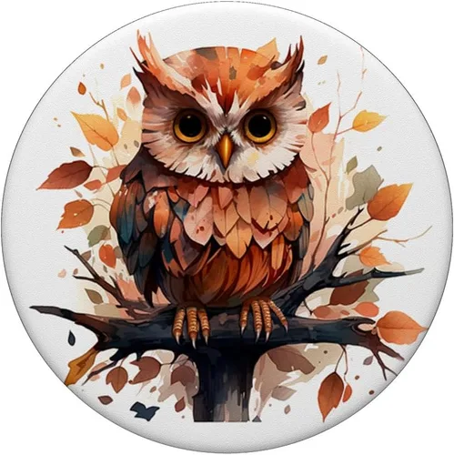 Vista 3 de PopSockets PopGrip estándar de búho