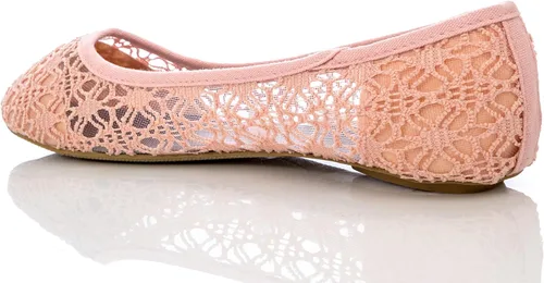 Vista 3 de Charles Albert Mujer Transpirable de encaje de ganchillo Ballet Flat