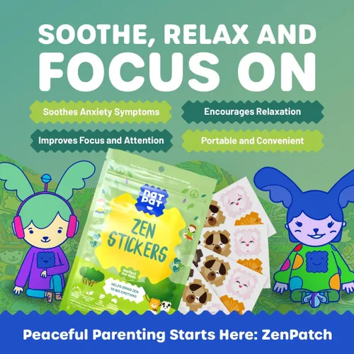Vista 4 de NATPAT Zen Patch Calcomanías Calmantes del Estado de Ánimo para Niños y Adultos - Libre de Químicos y Medicamentos, Apoyo del Estado de Ánimo