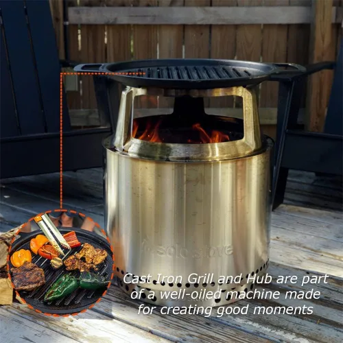 Vista 4 de Solo Stove Bonfire - Parrilla de hierro fundido 2.0 Pozo de fuego sin humo, soporte, parrilla y cubo, quema de leña, cenicero extraíble, acero
