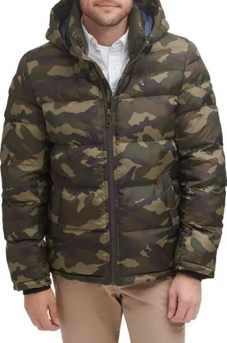 Vista 24 de Tommy Hilfiger - Chaqueta acolchada con capucha de relleno alternativo para hombre (tallas estándar y para personas grandes y altas)