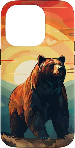 Vista 16 de Funda para iPhone 11 Bear Retro Sunset Forest Spirit Animal