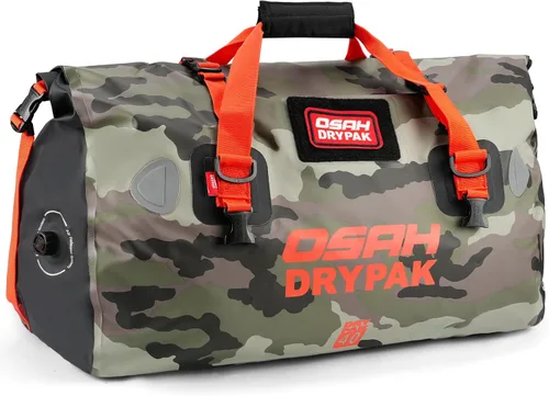 Vista 24 de OSAH DRYPAK Bolsa de lona impermeable – Bolsa seca para motocicleta con gran espacio de almacenamiento, bolsas de equipaje impermeables con bolsillo