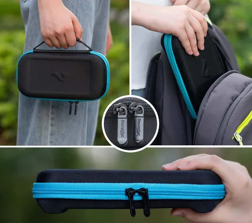 Vista 6 de ButterFox - Funda de transporte para Nintendo Switch Lite, 19 juegos y 2 soportes para tarjetas micro SD, almacenamiento para accesorios Switch