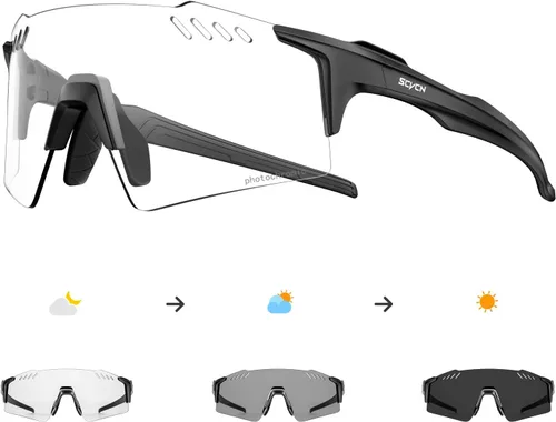 Vista 10 de SCVCN Photochromic Cycling Glasses UV400 Protection for Women Men Cycling Glasses TR90 Frame MTB Running Mountain Bike