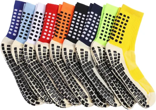 Vista 6 de Calcetines deportivos antideslizantes con agarre de goma antideslizante para fútbol, rugby, baloncesto, correr, senderismo, yoga y pilates
