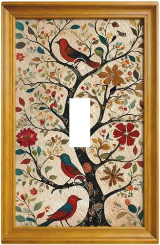 Vista 141 de Cubiertas de Interruptor de Luz Artísticas Decorativas Boho Figura Abstracta Interruptor de Pared Único Placa de Interruptor Decorativo Placa