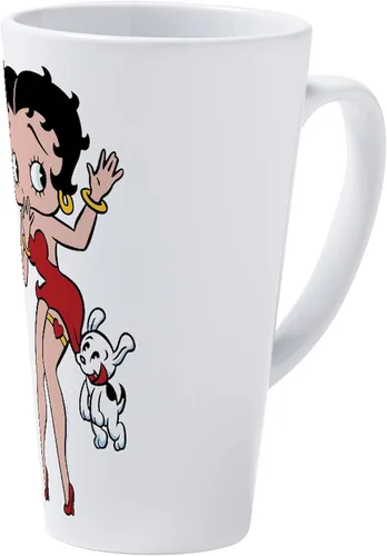 Vista 2 de CafePress Betty Boop Pudgy Tugging - Taza con leche (17 oz)