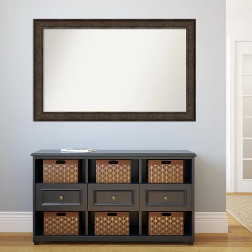 Vista 406 de Amanti Art Espejo de pared personalizado no biselado (25 x 25 pulgadas), marco de bronce acentuado, varios tamaños personalizados, espejo de baño
