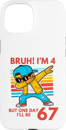 Vista 6 de Bruh I'm 4 But One-Day I'll Be 67 Retro 4th Birthday - Carcasa para iPhone 17