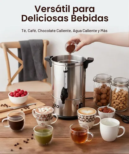 Vista 7 de Commercial Coffee Maker 40-Cup Large Coffee Urn with Percolator Coffee Pot Electric 6L Stainless Steel Fast Brew Hot Water Dispenser for Tea