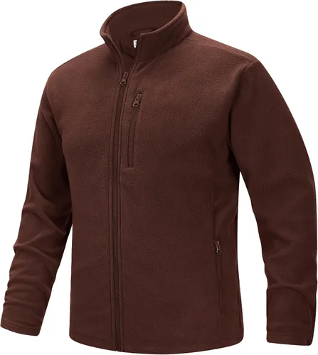 Vista 10 de 33,000ft - Chaqueta de forro polar con cremallera completa para hombre, ligera, cálida y suave, chaquetas de manga larga con bolsillos